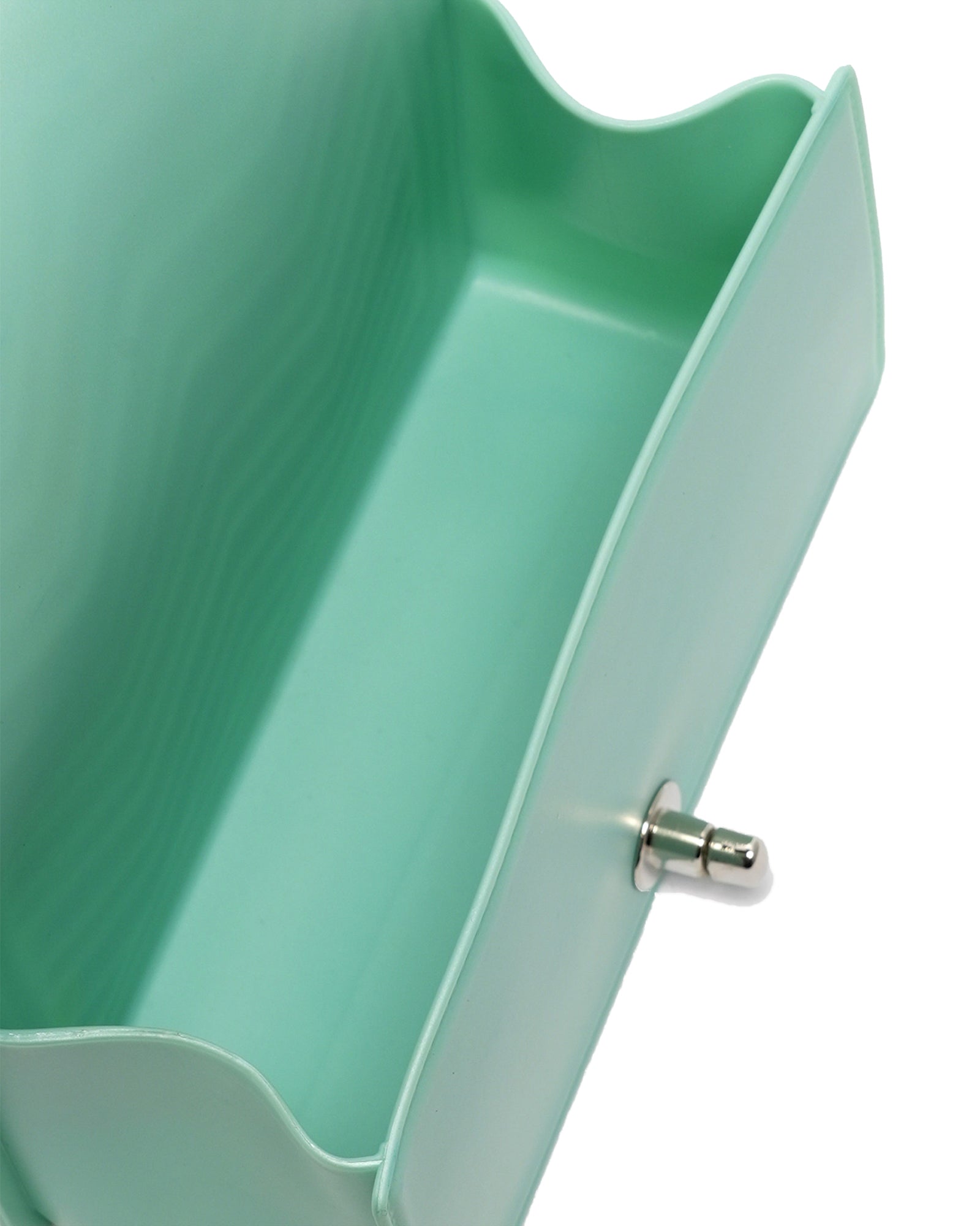 Borsa a mano da donna 100% Pvc FLAT XS MANHATTAN-VERDE ACQUA + SILVER Marc Ellis