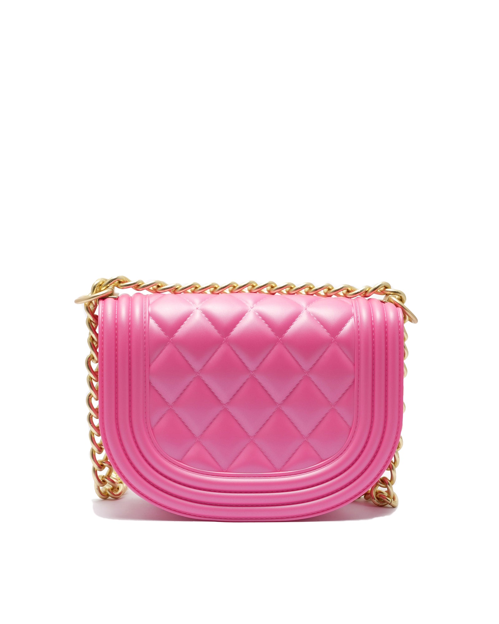 Borsa a mano da donna 100% PVC FLAT ZOE-AURORA PINK + OFF GOLD Marc Ellis