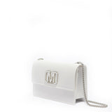 Borsa a mano da donna 100% Pvc FLAT SUPERMEE M-WHITE + SILVER Marc Ellis