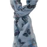Sharon L1029-BLU Foulard unisex in cotone e seta Gave Lux