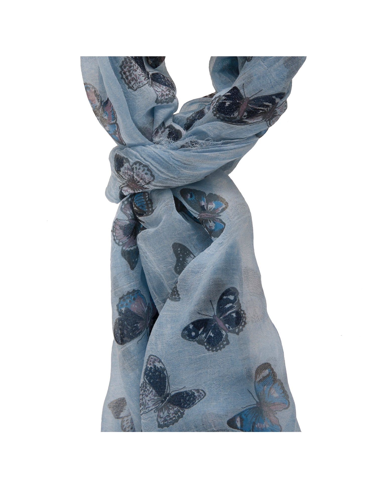 Sharon L1029-BLU Foulard unisex in cotone e seta Gave Lux
