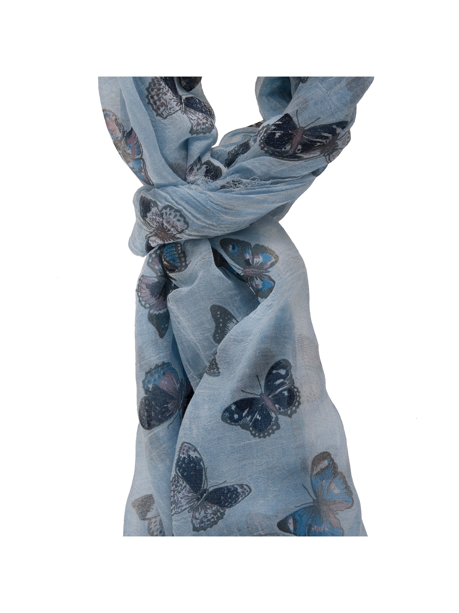 Sharon L1029-BLU Foulard unisex in cotone e seta Gave Lux