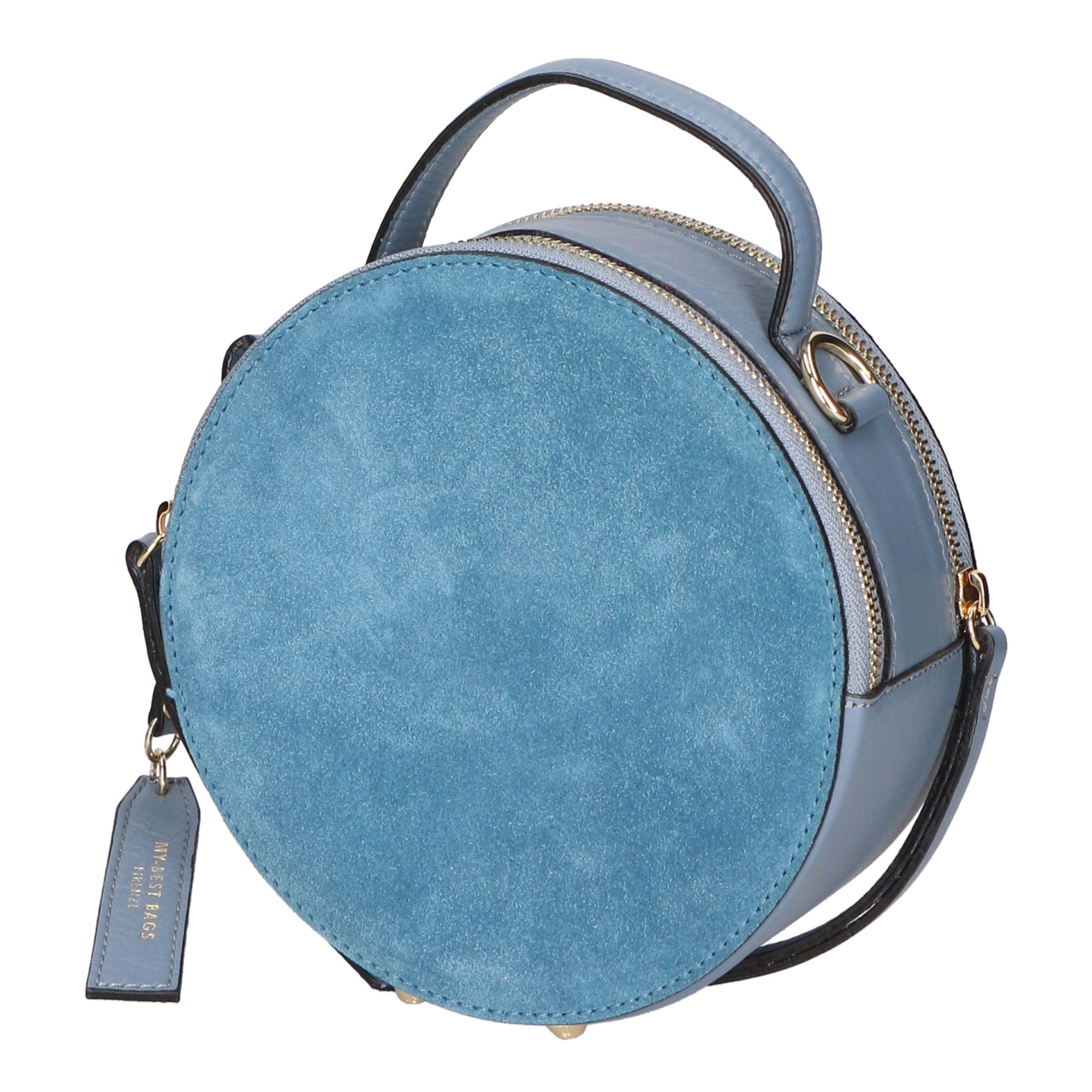 Borsa a mano da donna Pelle scamosciata e ruga MYB-6021-FW-07012 CARTA ZUCCHERO My Best Bag