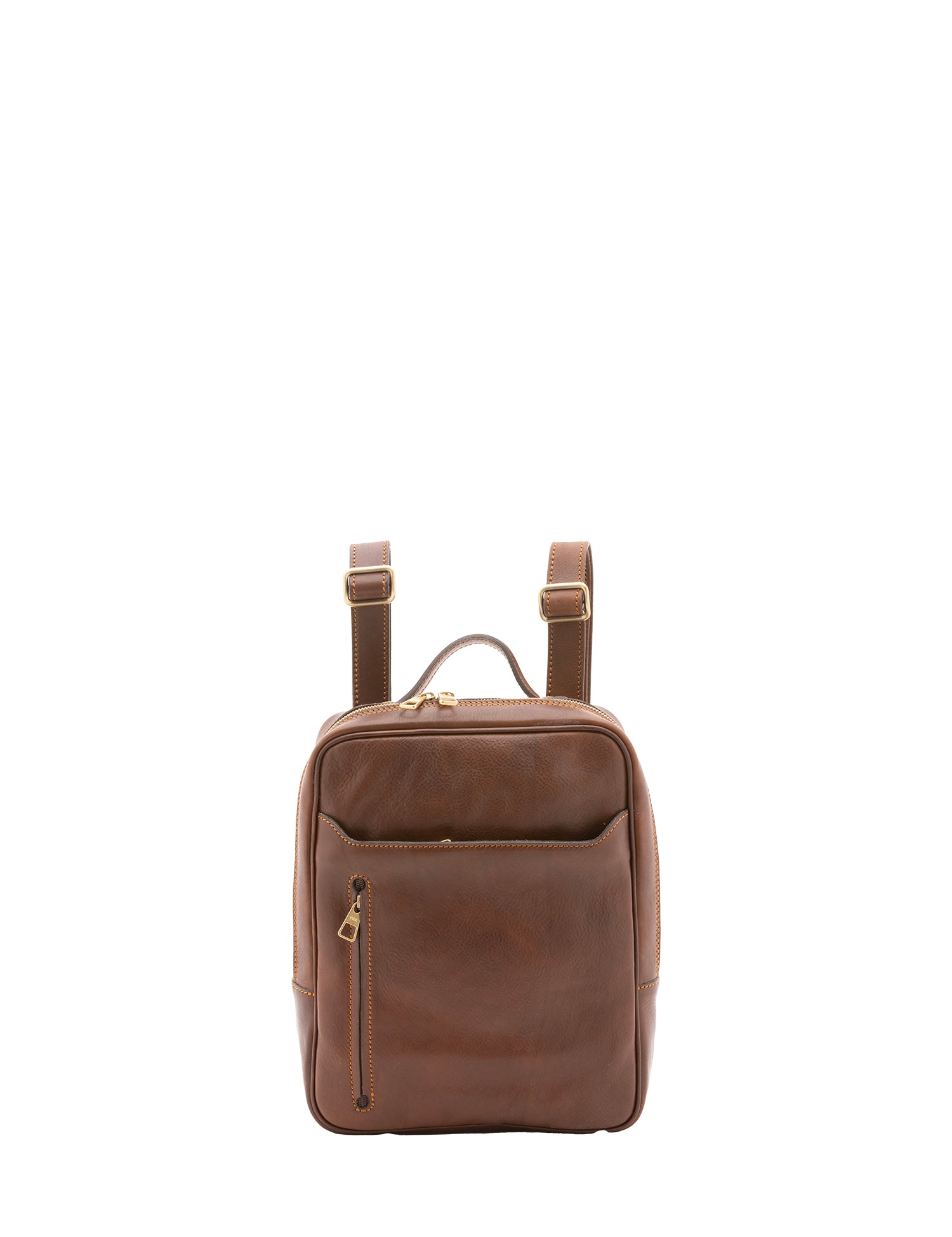 Zaino unisex in vera pelle Made in Italy 100% cotone 4057-TESTA DI MORO Alessia Firenze