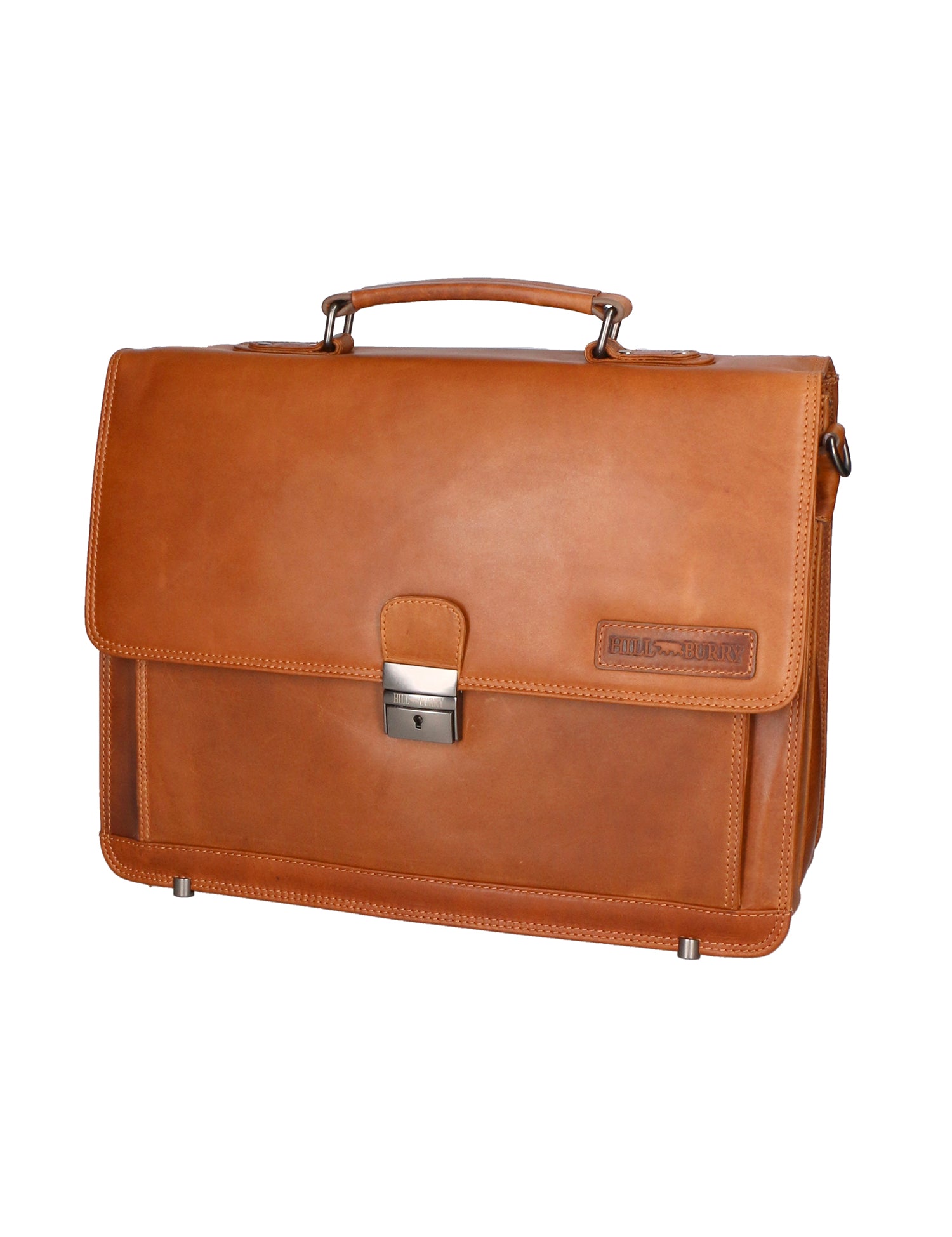 Borsa da lavoro uomo in vera pelle RFID HILB-3154-CUOIO Hill Burry