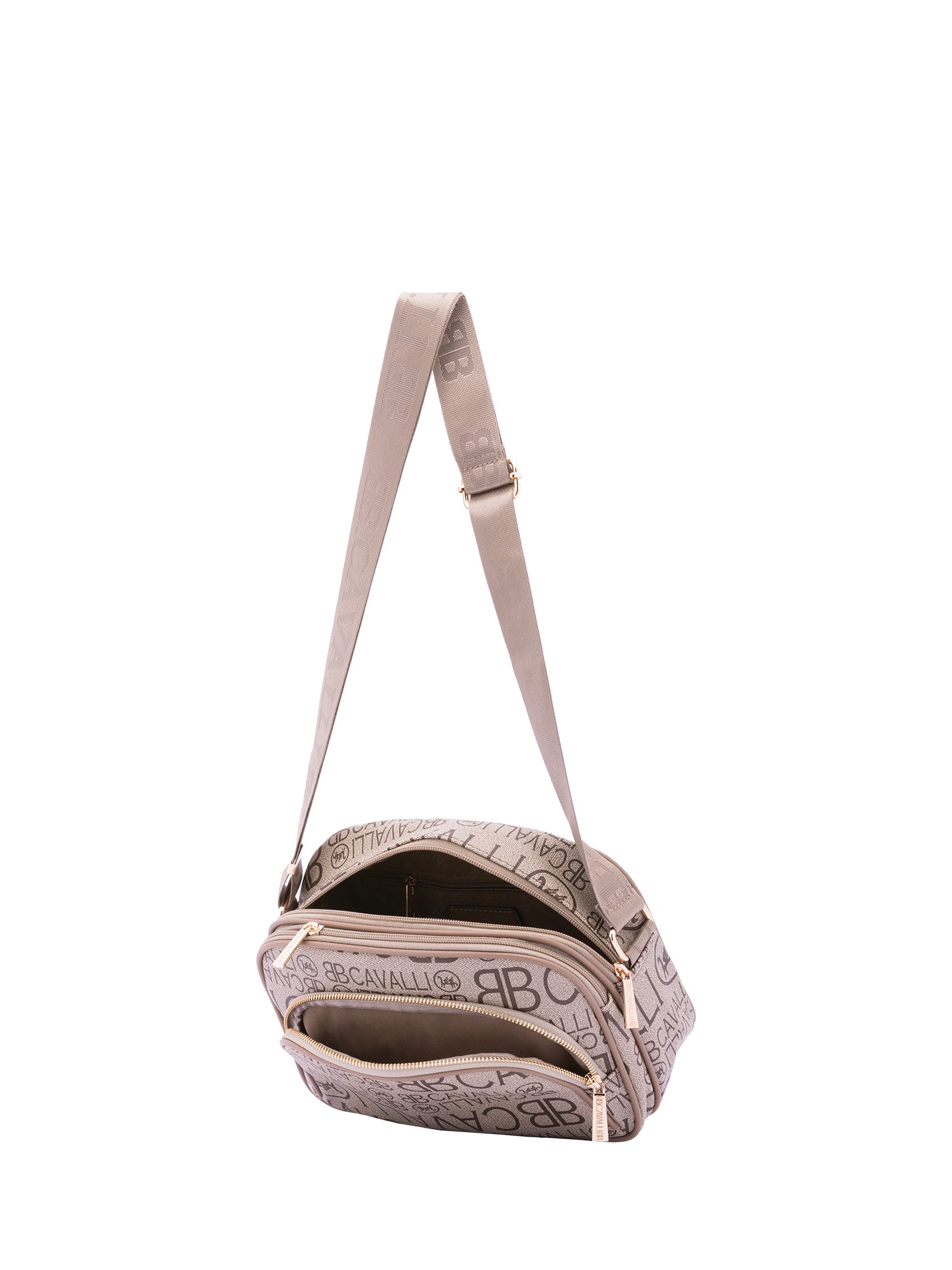Borsa a tracolla da donna Ecopelle BC1376-KHAKI B Cavalli