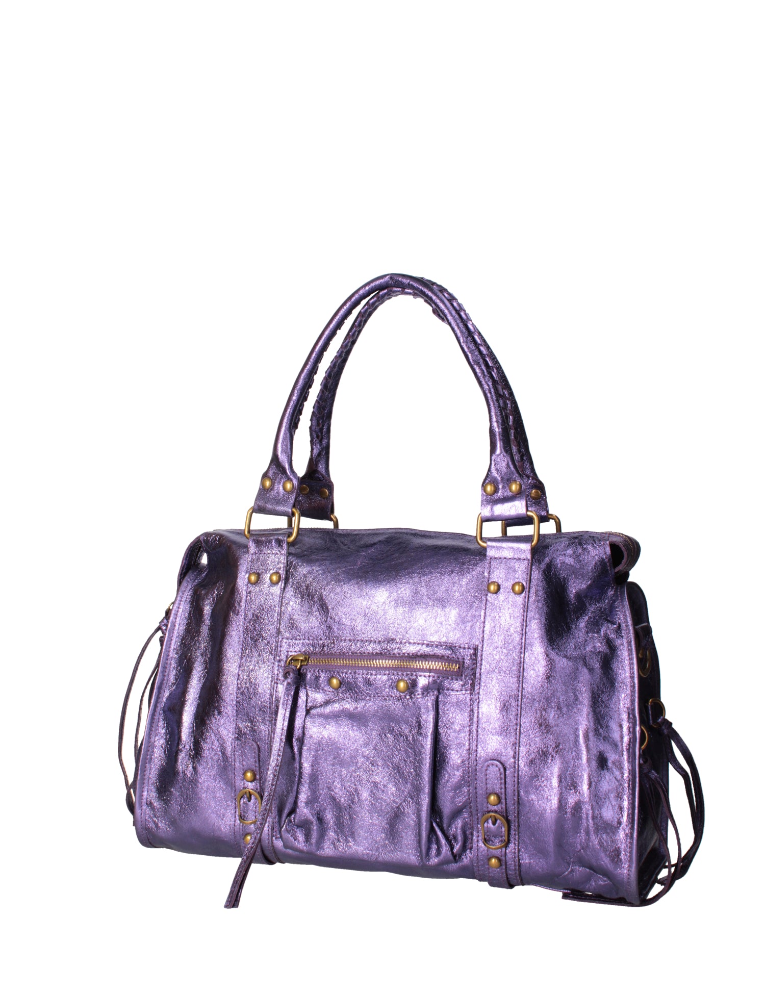 Novara Borsa a spalla da donna Vera pelle 06090 LM-L013 VIOLA Gave Lux