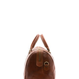 Borsa da viaggio unisex in vera pelle 100% cotone 4039-MARRONE Alessia Firenze