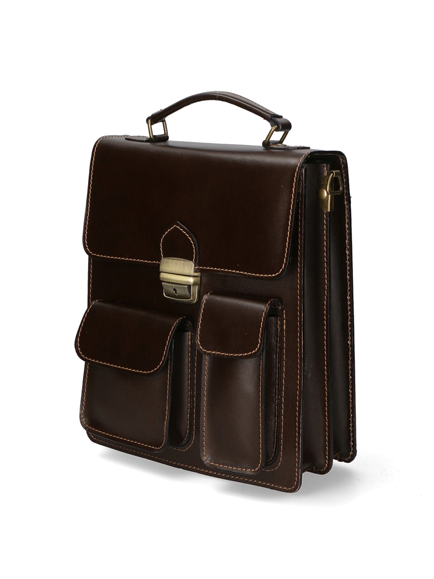 Tancredi Borsa da lavoro unisex in pelle Vera pelle 7013-TMORO DARK BROWN Gave Lux