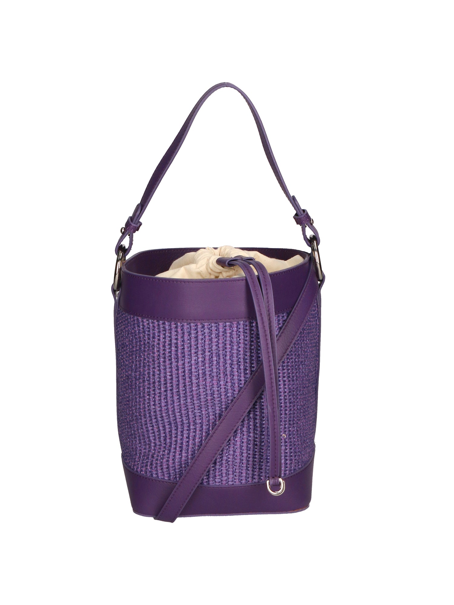 Borsa a secchiello da donna Misto pelle e tessuto MYB-05165-SS-307+S45 VIOLA My Best Bag