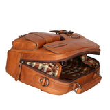 Herren-Rucksack aus echtem Leder - Handtasche | secretrend | HILB-4006-CUOIO