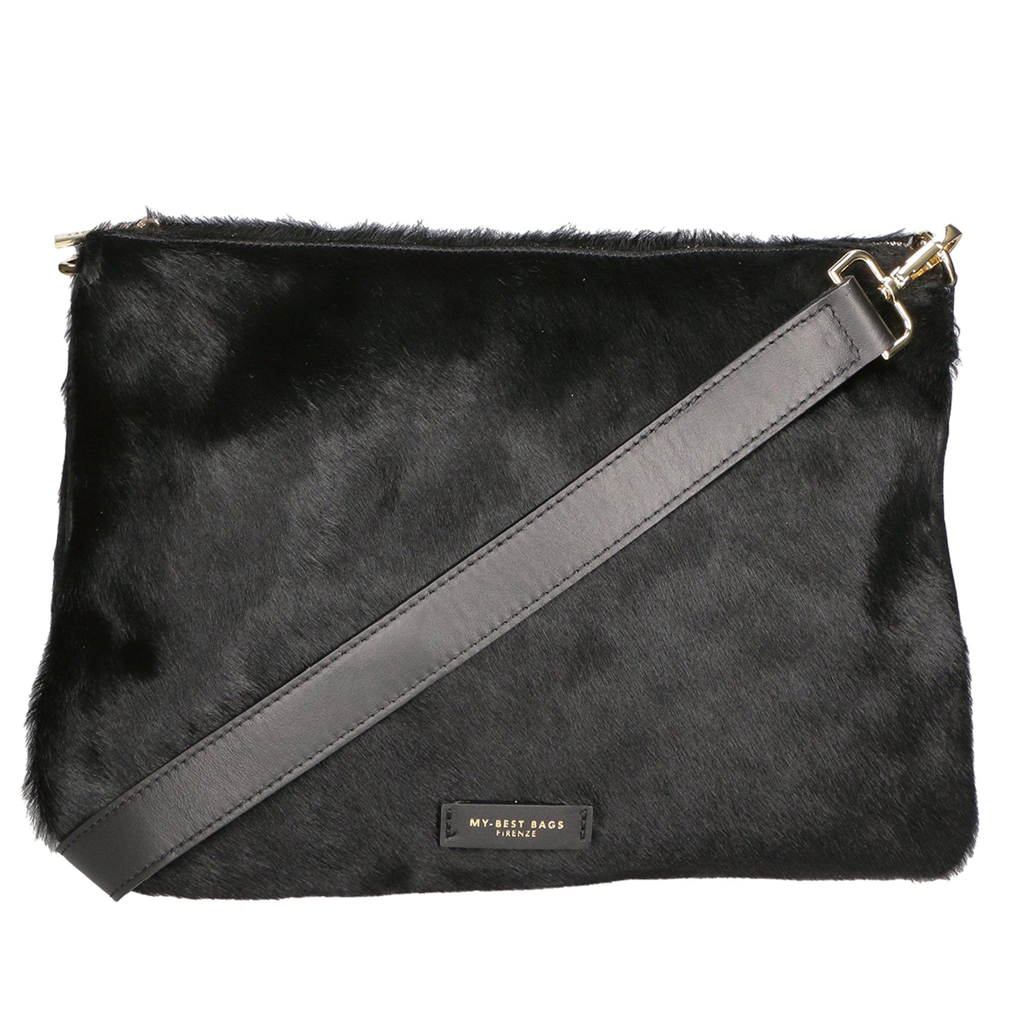 Borsa a tracolla da donna Vera pelle MYB-8017-FW-NERO My Best Bag