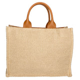 Borsa a mano da donna Misto pelle e tessuto MYB-05117-SS-141+S44 CUOIO My Best Bag