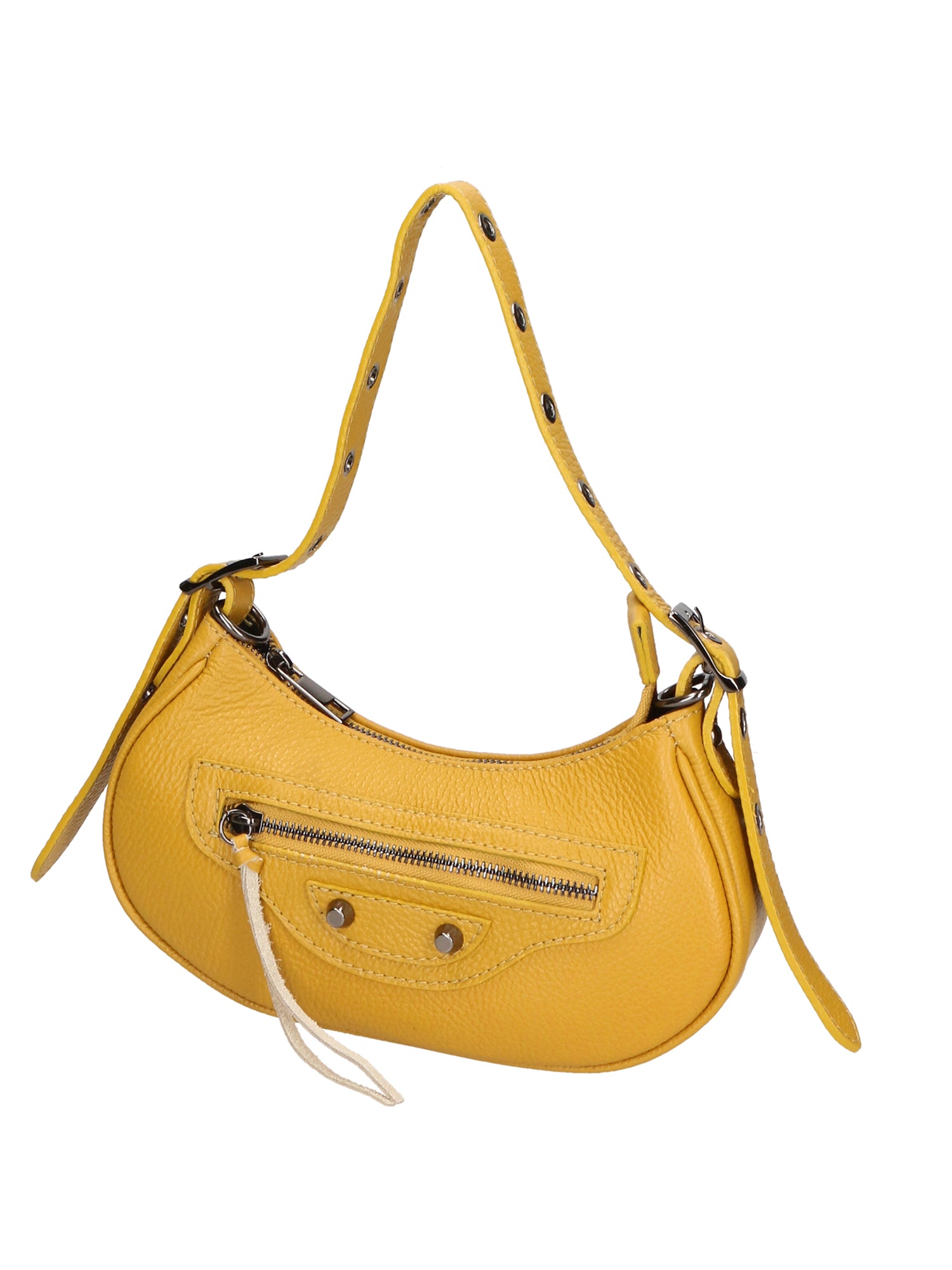 Galatea Borsa a spalla da donna Vera pelle 05708-D04 GIALLO YELLOW Gave Lux