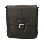 Borsa a tracolla uomo in vera pelle RFID HILB-2089WASH-NERO Hill Burry