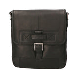 Borsa a tracolla uomo in vera pelle RFID HILB-2089WASH-NERO Hill Burry