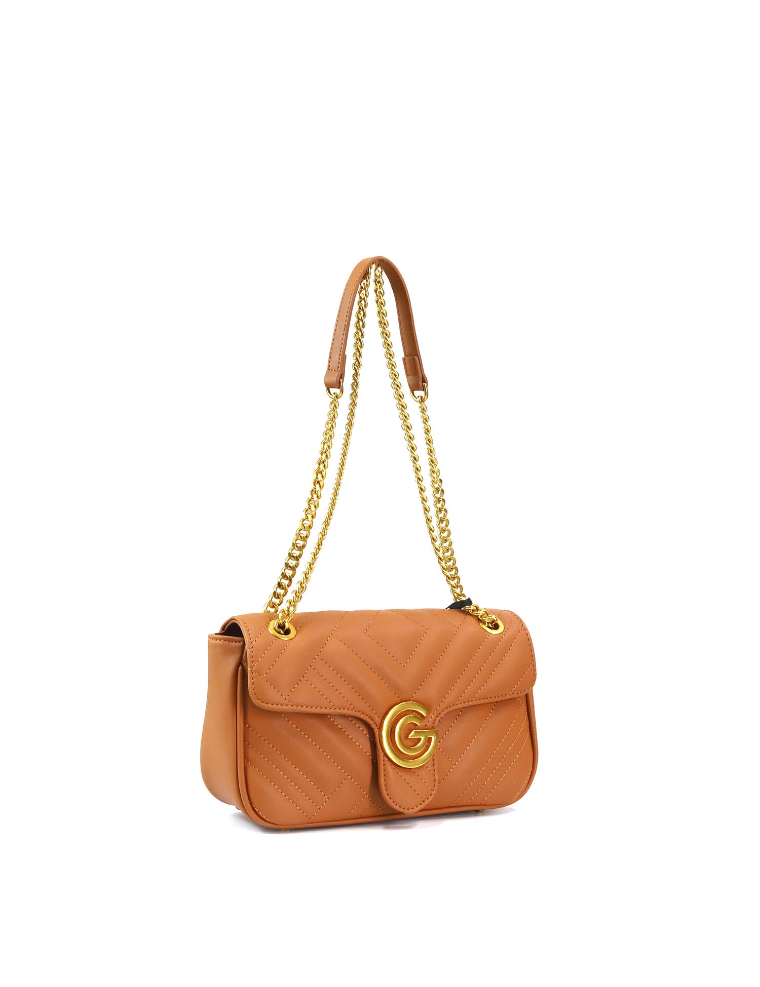 Borsa a tracolla da donna 100% pelle vegana PU GGB011CGN Gabriella G Firenze