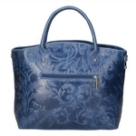 Enza Borsa a mano da donna Vera pelle 8007023FBG-012 BLU JEANS Gave Lux