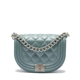 Borsa a mano da donna 100% PVC FLAT ZOE-BLACK + OFF SILVER Marc Ellis