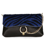 Safira Borsa a mano da donna Vera pelle 04760-ZEBRA BLU Gave Lux