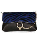 Safira Borsa a mano da donna Vera pelle 04760-ZEBRA BLU Gave Lux