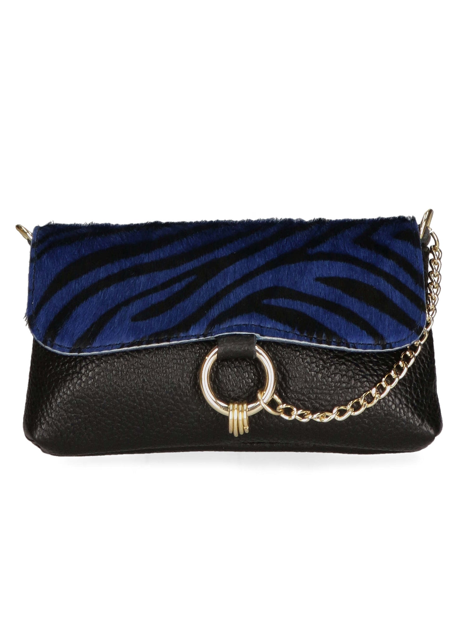 Safira Borsa a mano da donna Vera pelle 04760-ZEBRA BLU Gave Lux