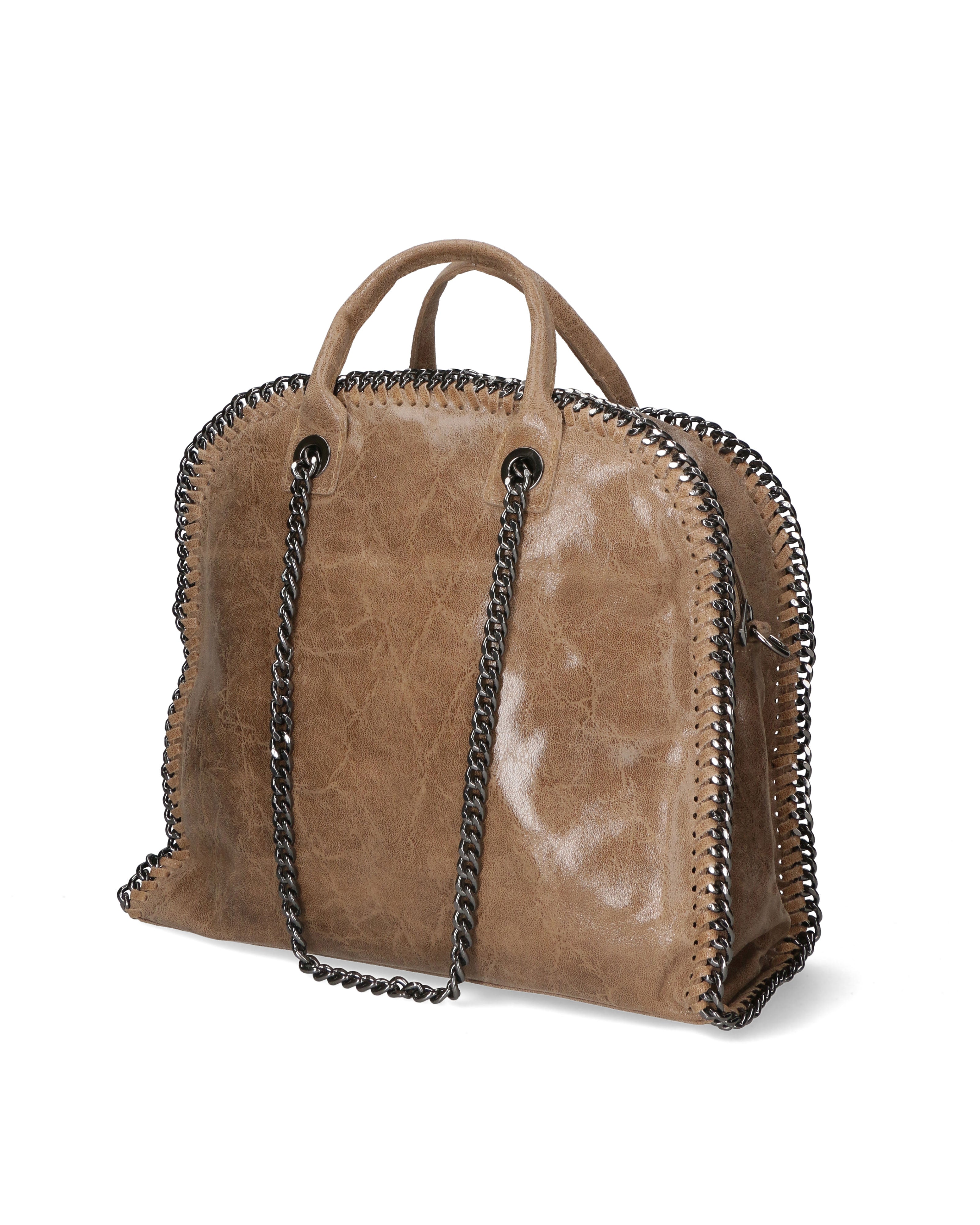 Erebea Borsa a mano da donna Vera pelle 80020-TAUPE Gave Lux