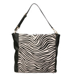 Asia Borsa a spalla da donna Vera pelle 05475-ZEBRA BIANCO NERO Gave Lux