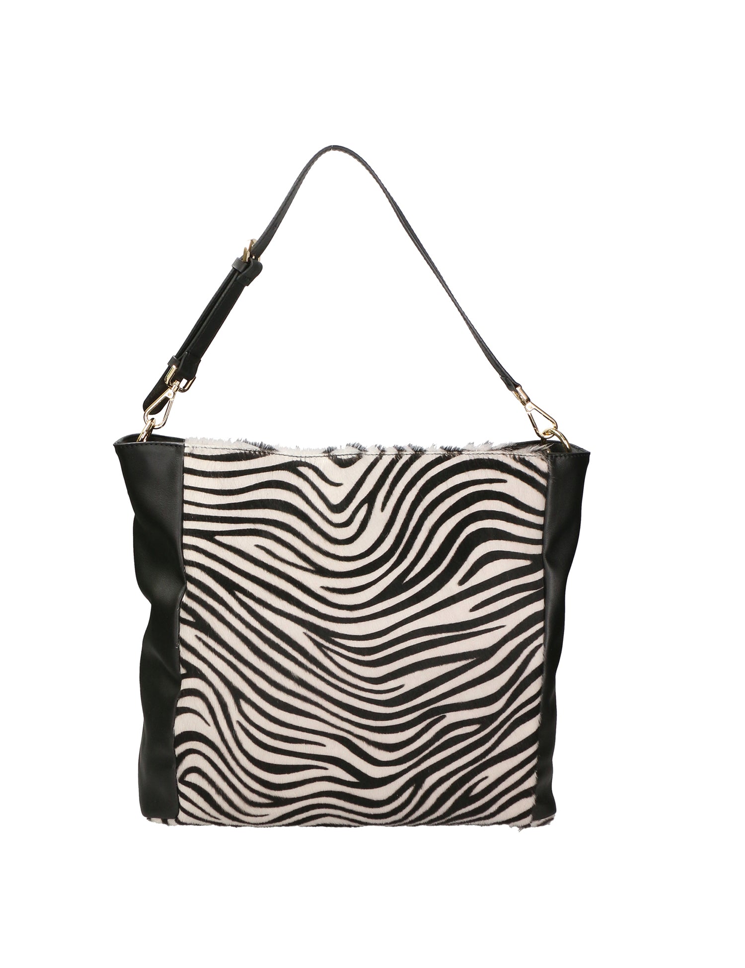 Asia Borsa a spalla da donna Vera pelle 05475-ZEBRA BIANCO NERO Gave Lux