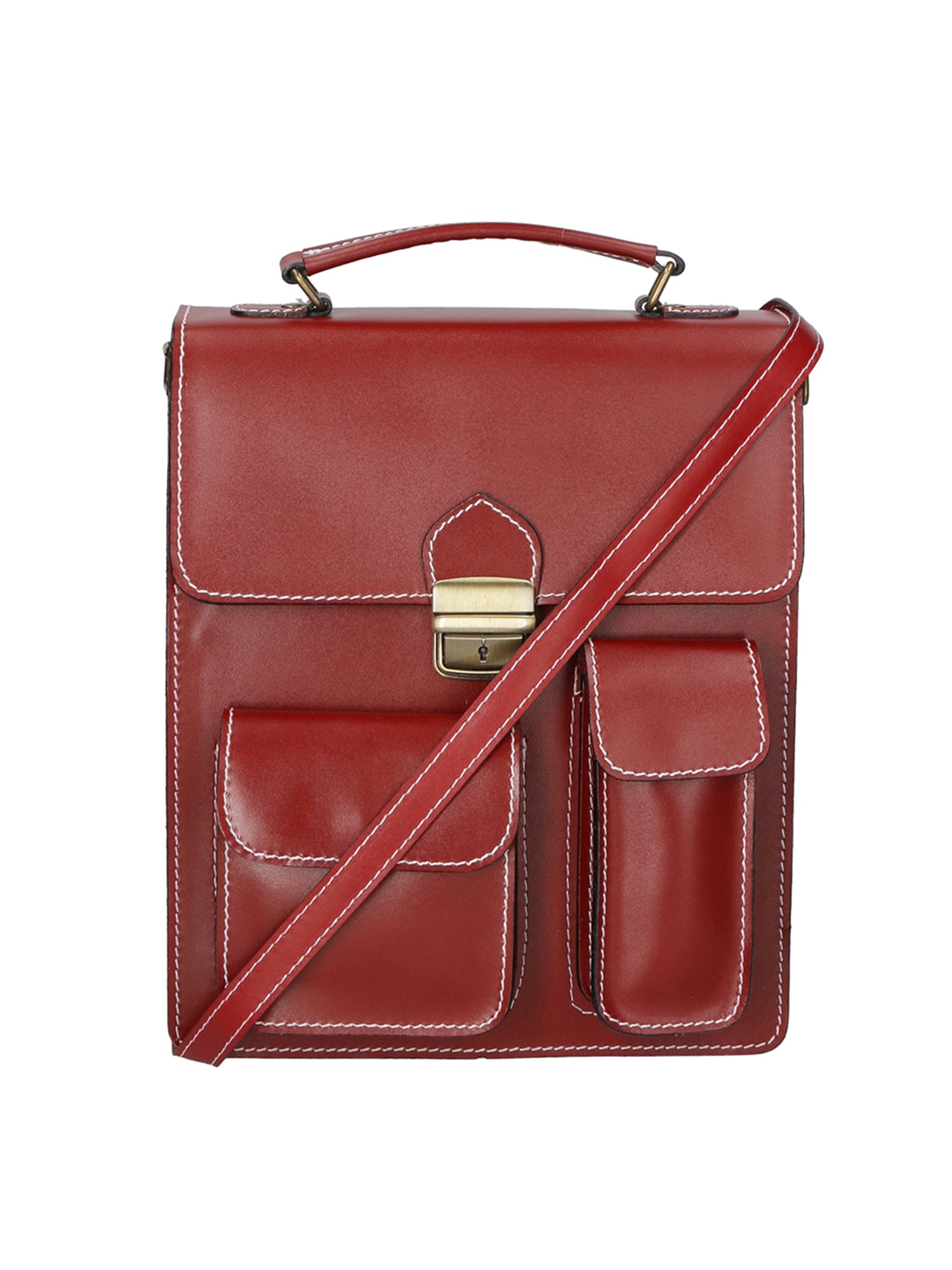 Tancredi Borsa da lavoro unisex in pelle Vera pelle 7013-ROSSO RED Gave Lux