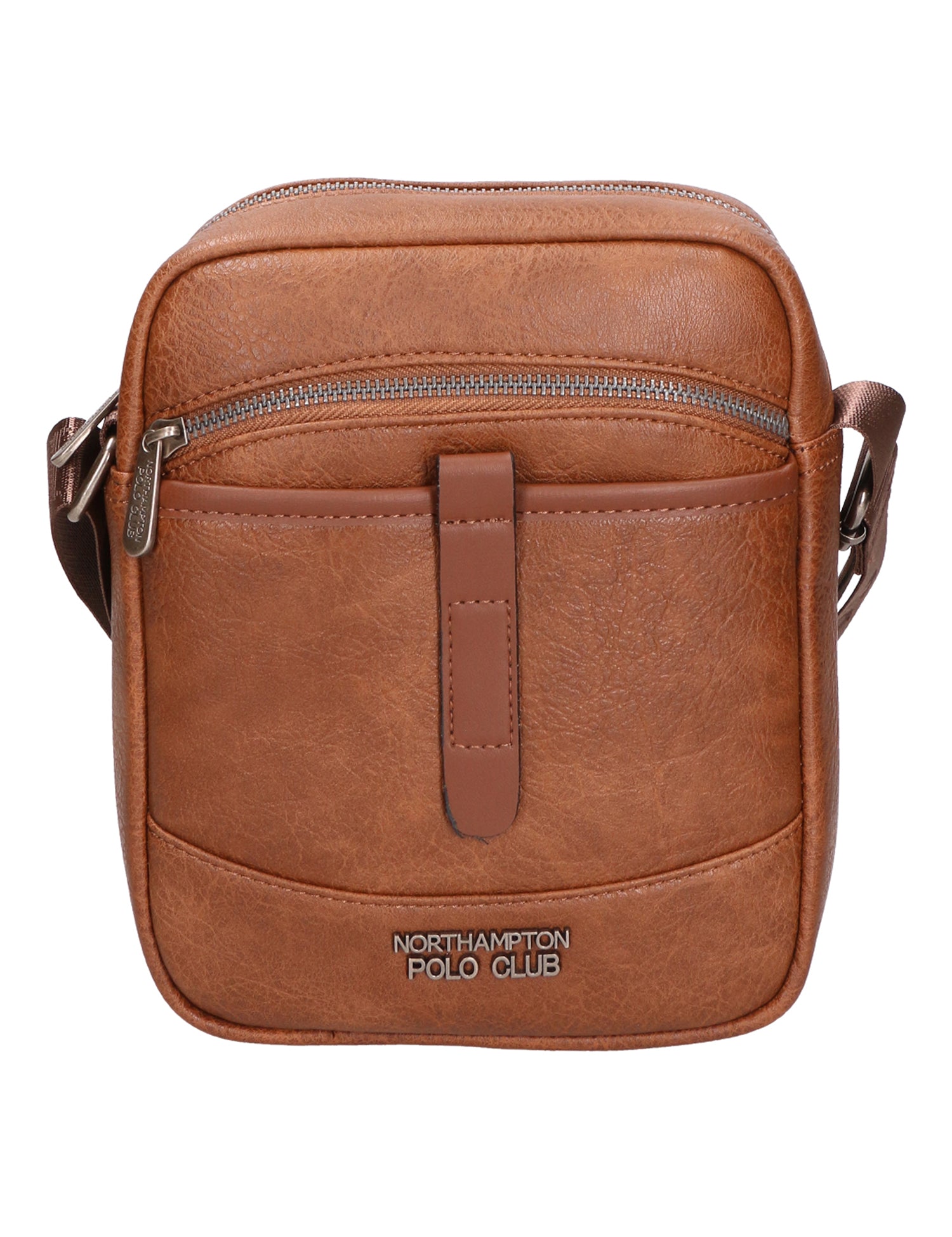 Borsa a tracolla uomo 100% PU Leather PCL3006-BROWN Northampton Polo Club