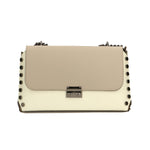 Vera pelle 8641-BEIGE+TAUPE Borsa a tracolla da donna Evanthe Pro Gave Lux