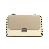 Vera pelle 8641-BEIGE+TAUPE Borsa a tracolla da donna Evanthe Pro Gave Lux