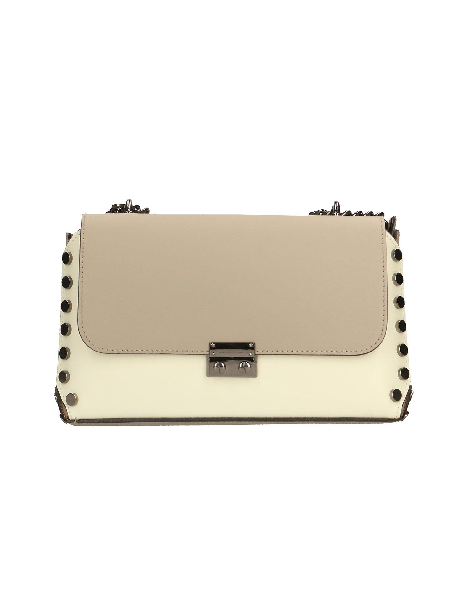 Vera pelle 8641-BEIGE+TAUPE Borsa a tracolla da donna Evanthe Pro Gave Lux