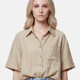 Blusa in 86 Lyocell 14 Poliestere Cammello