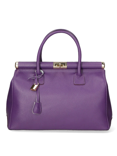 Aleria Borsa a Mano Vera pelle in Vera Pelle Viola