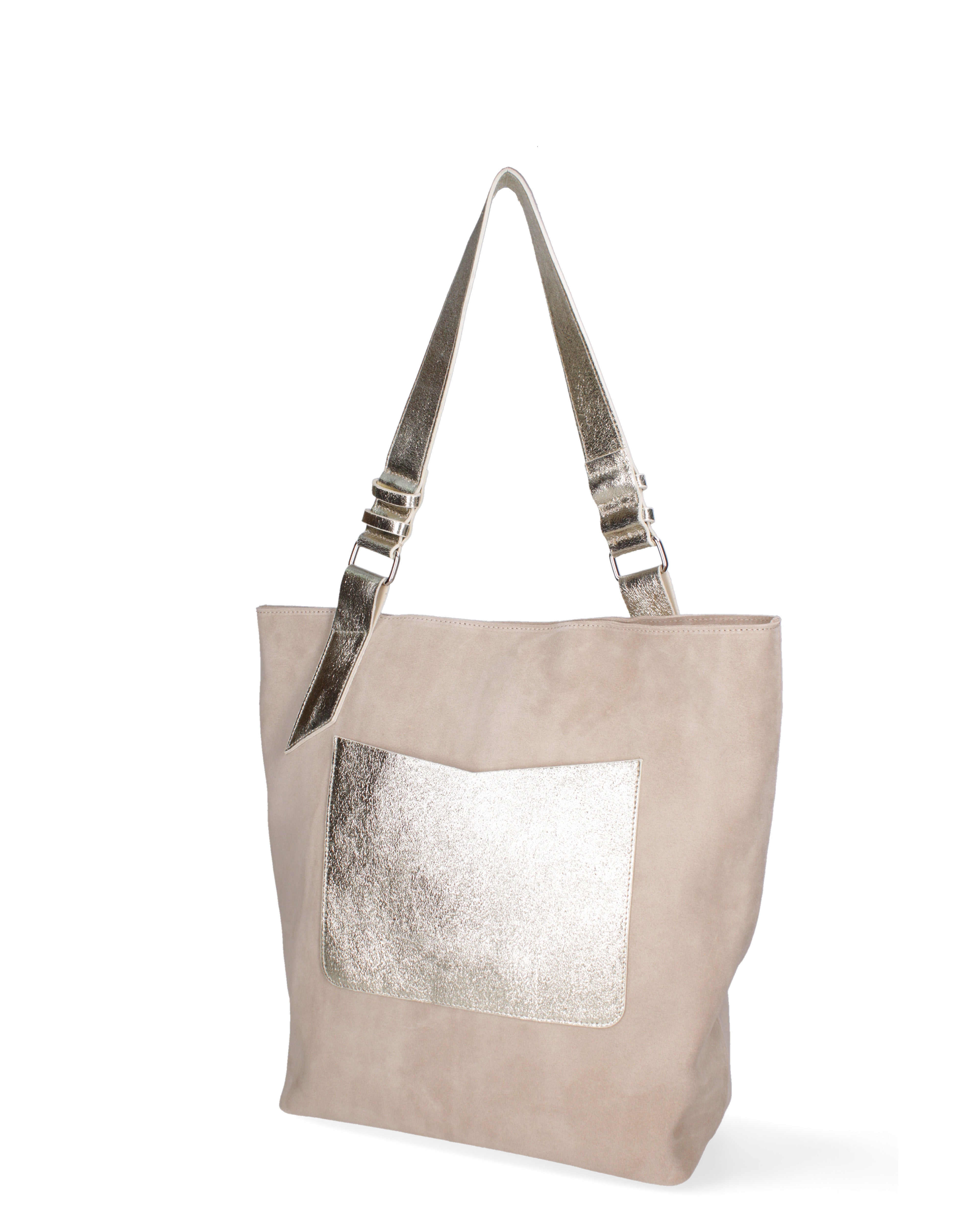 Borsa a spalla da donna Vera pelle 07312-D04 TAUPE+L005 Roberta Rossi