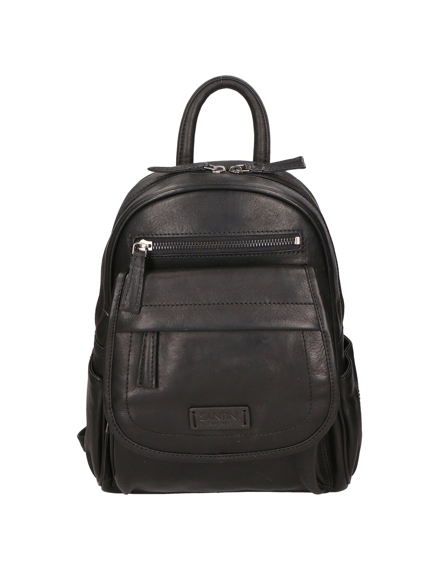 SN5862447-BLACK Zaino unisex in vera pelle Made in Italy Santini Firenze