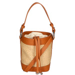 Borsa a secchiello da donna Misto pelle e tessuto MYB-05166-SS-141+S44 CUOIO My Best Bag