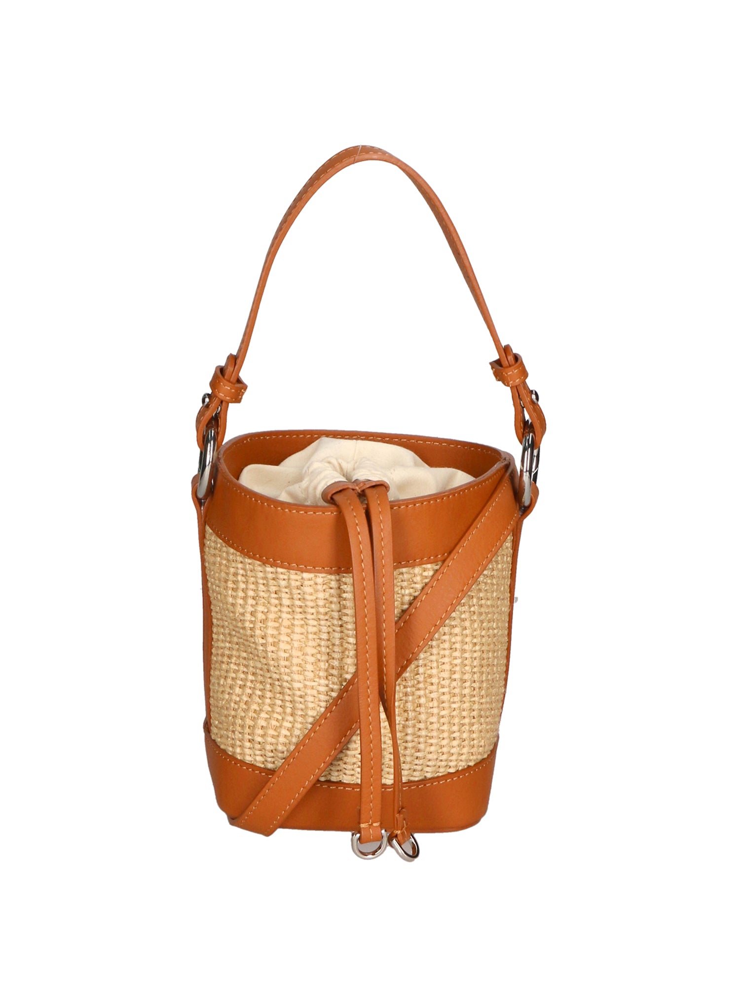 Borsa a secchiello da donna Misto pelle e tessuto MYB-05166-SS-141+S44 CUOIO My Best Bag