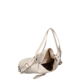 Women's White Convertible Shoulder Bag in Genuine Leather Made in Italy 30x26x9 cm