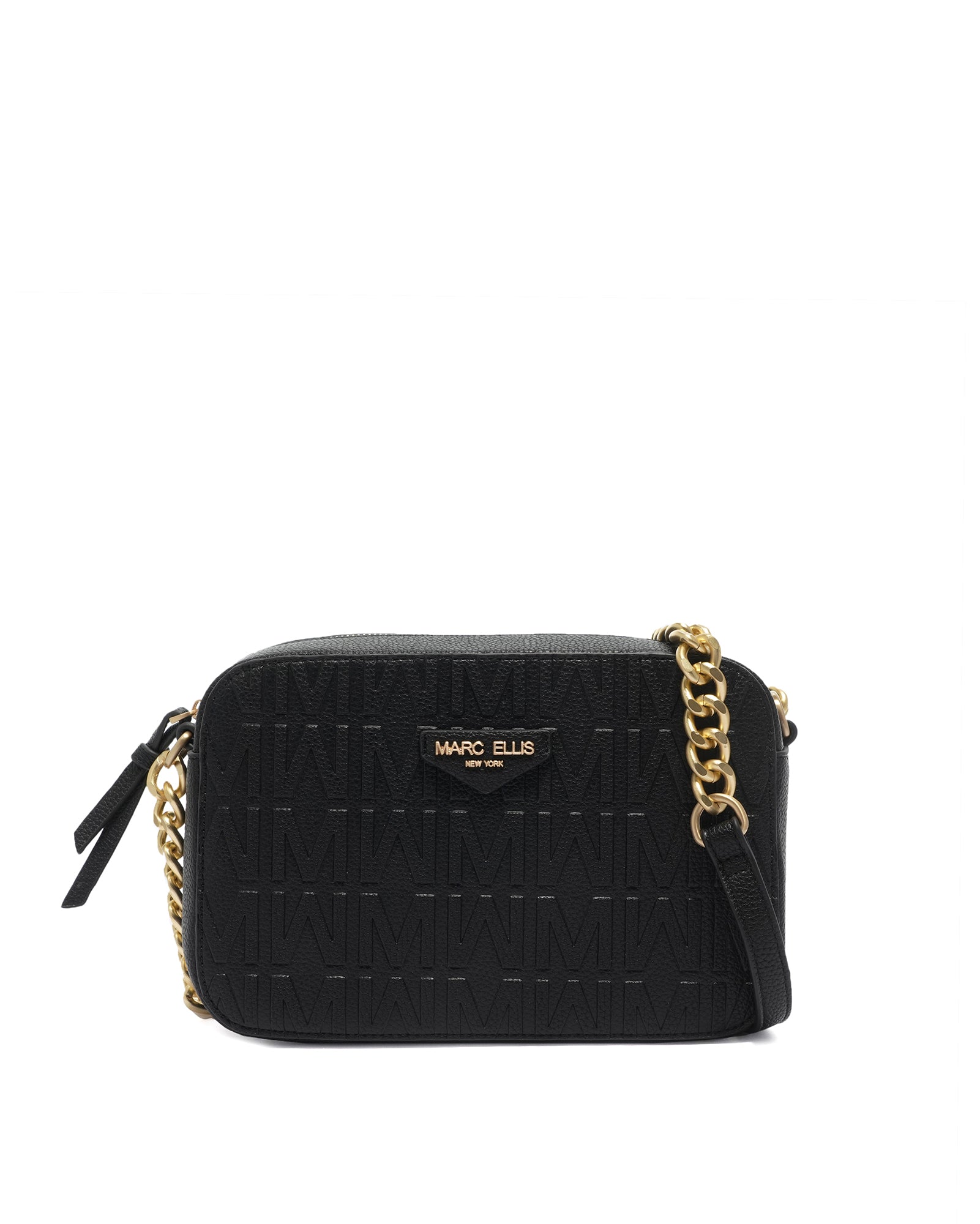 Borsa a tracolla da donna 100% poliuretano FANNIE-NY-BLACK-GOLD Marc Ellis