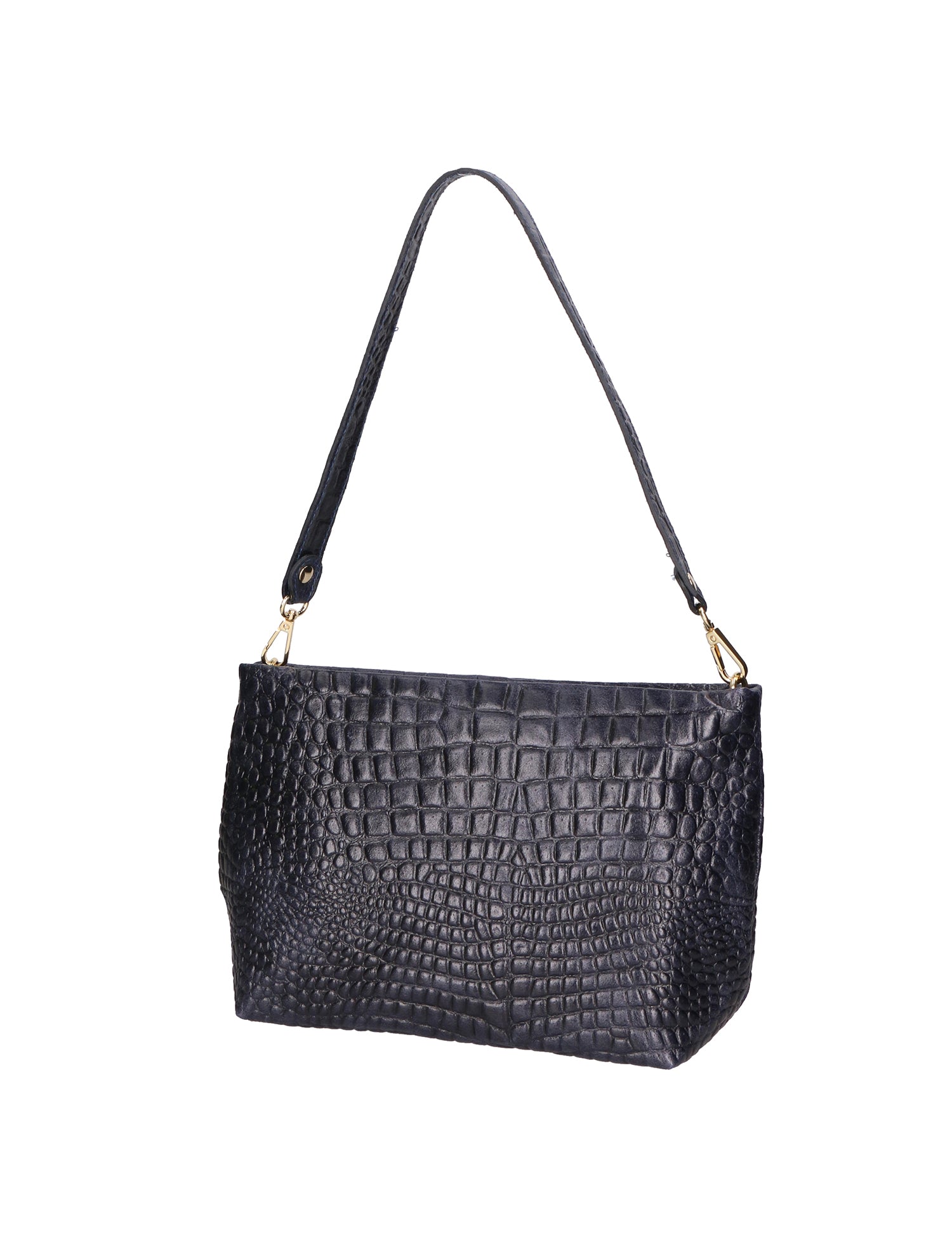 Lorelei Borsa a spalla da donna Vera pelle croco 06498-013 BLU NAVY Gave Lux