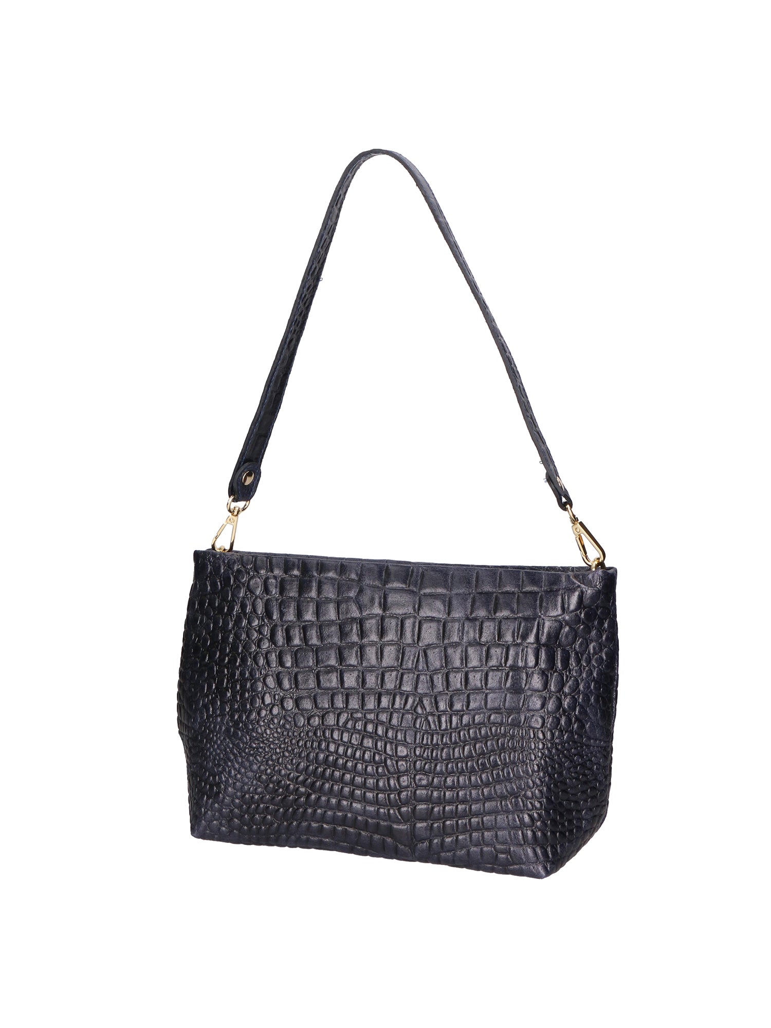 Lorelei Borsa a spalla da donna Vera pelle croco 06498-013 BLU NAVY Gave Lux