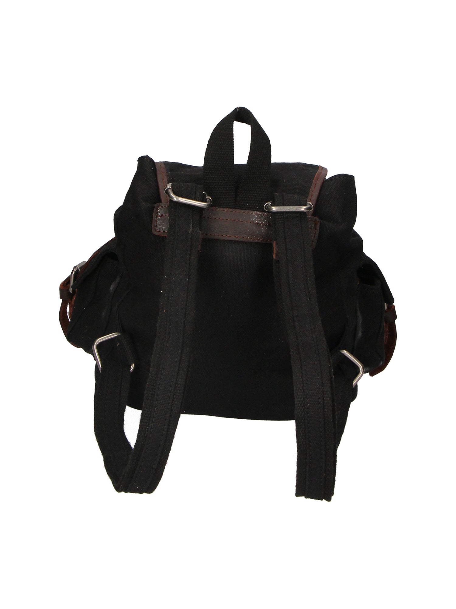Micaela ZG3006-NERO BLACK Zaino unisex in canvas e vera pelle Gave Lux