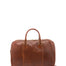 Borsa da viaggio unisex in vera pelle 100% cotone 4040-MARRONE Alessia Firenze