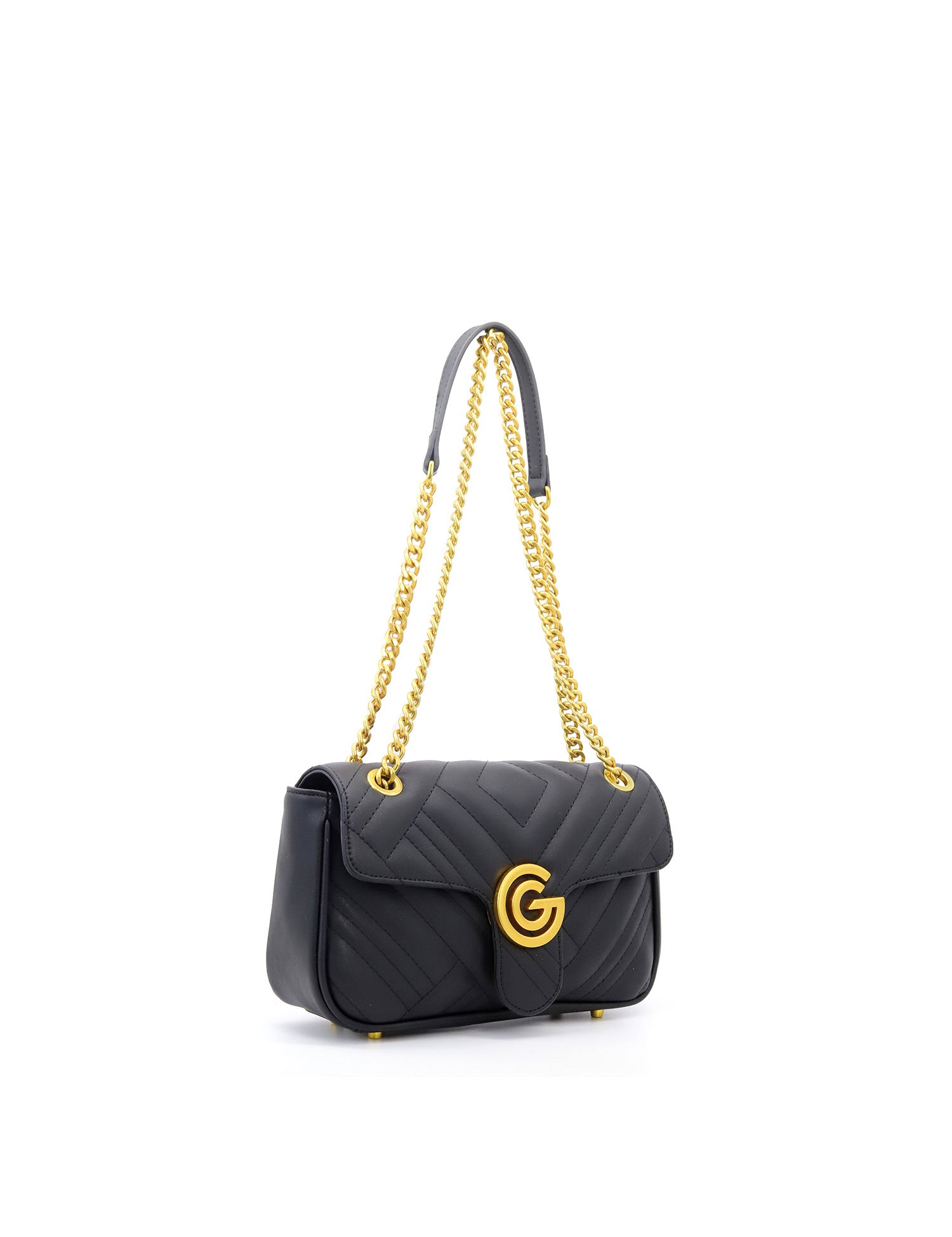 Borsa a tracolla da donna 100% pelle vegana PU GGB011BLK Gabriella G Firenze