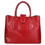 Letizia Borsa a mano da donna Pelle stampata croco 06542-ROSSO SCURO Gave Lux