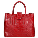 Letizia Borsa a mano da donna Pelle stampata croco 06542-ROSSO SCURO Gave Lux