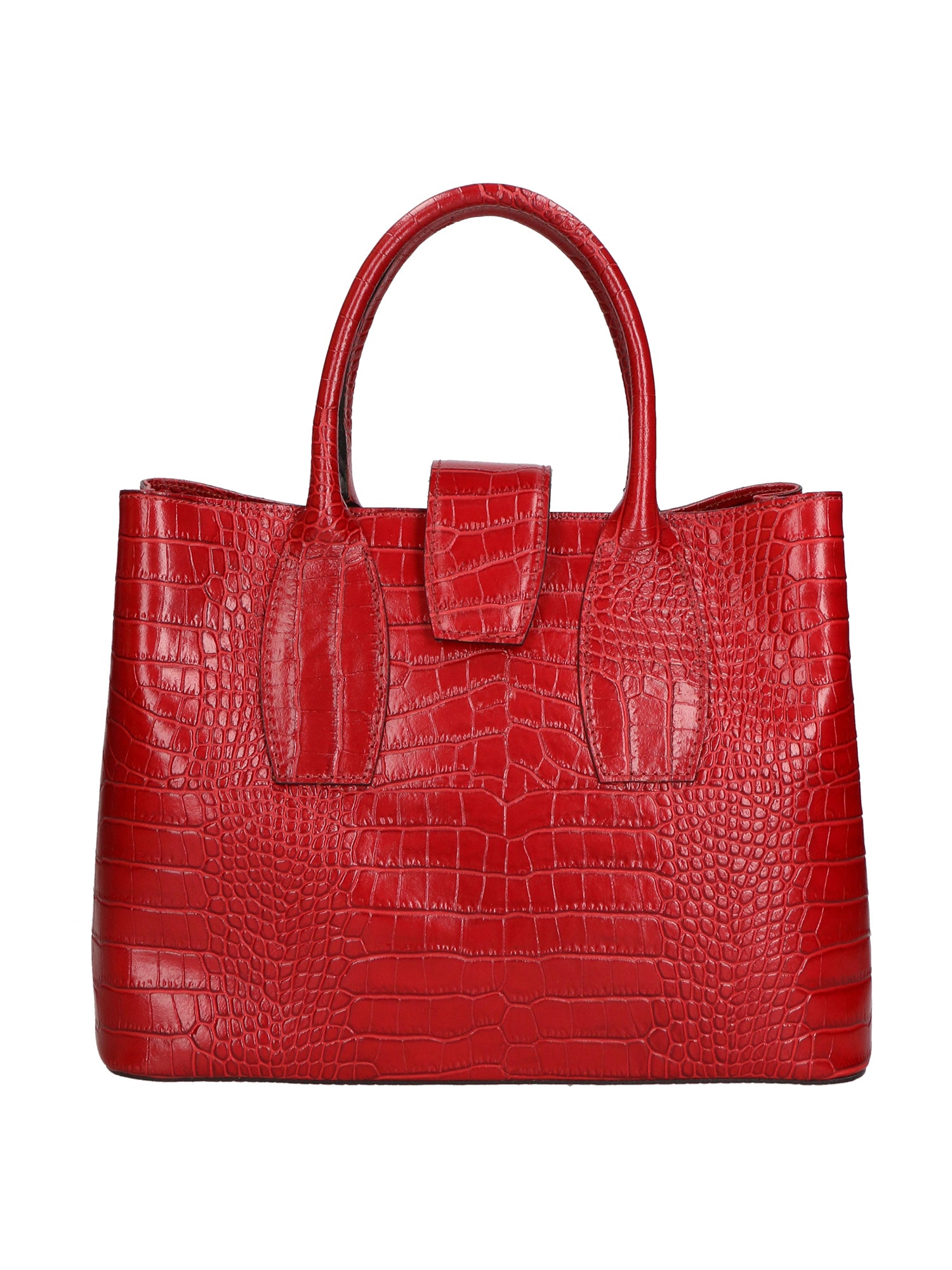 Letizia Borsa a mano da donna Pelle stampata croco 06542-ROSSO SCURO Gave Lux